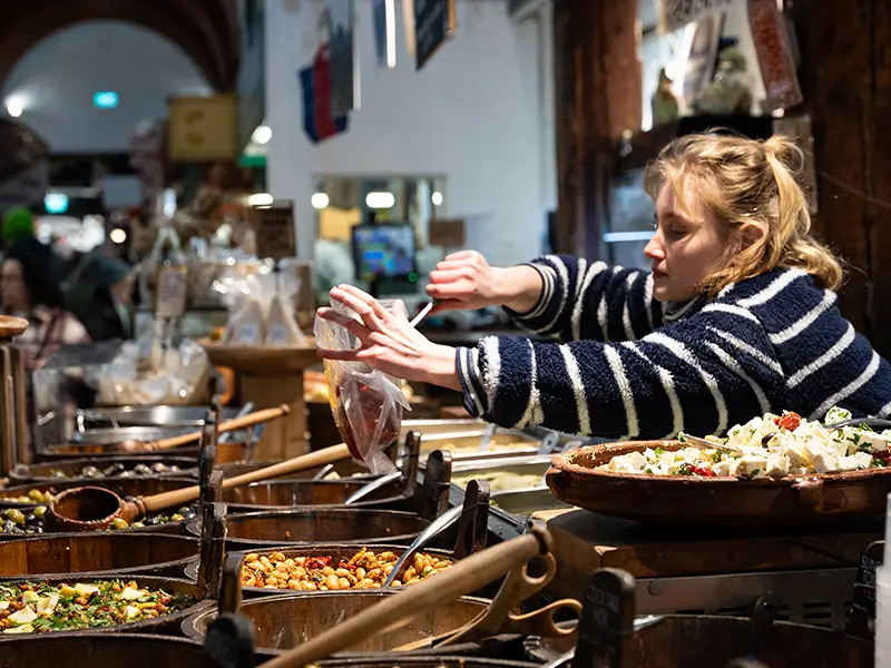 Stall at food market